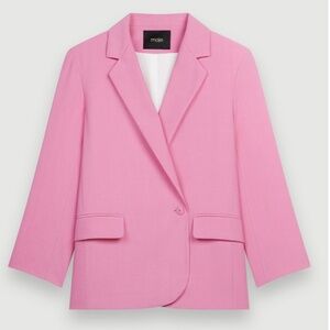 NWOT Maje Oversized jacket Pink SZ: 36/S Original Price $535